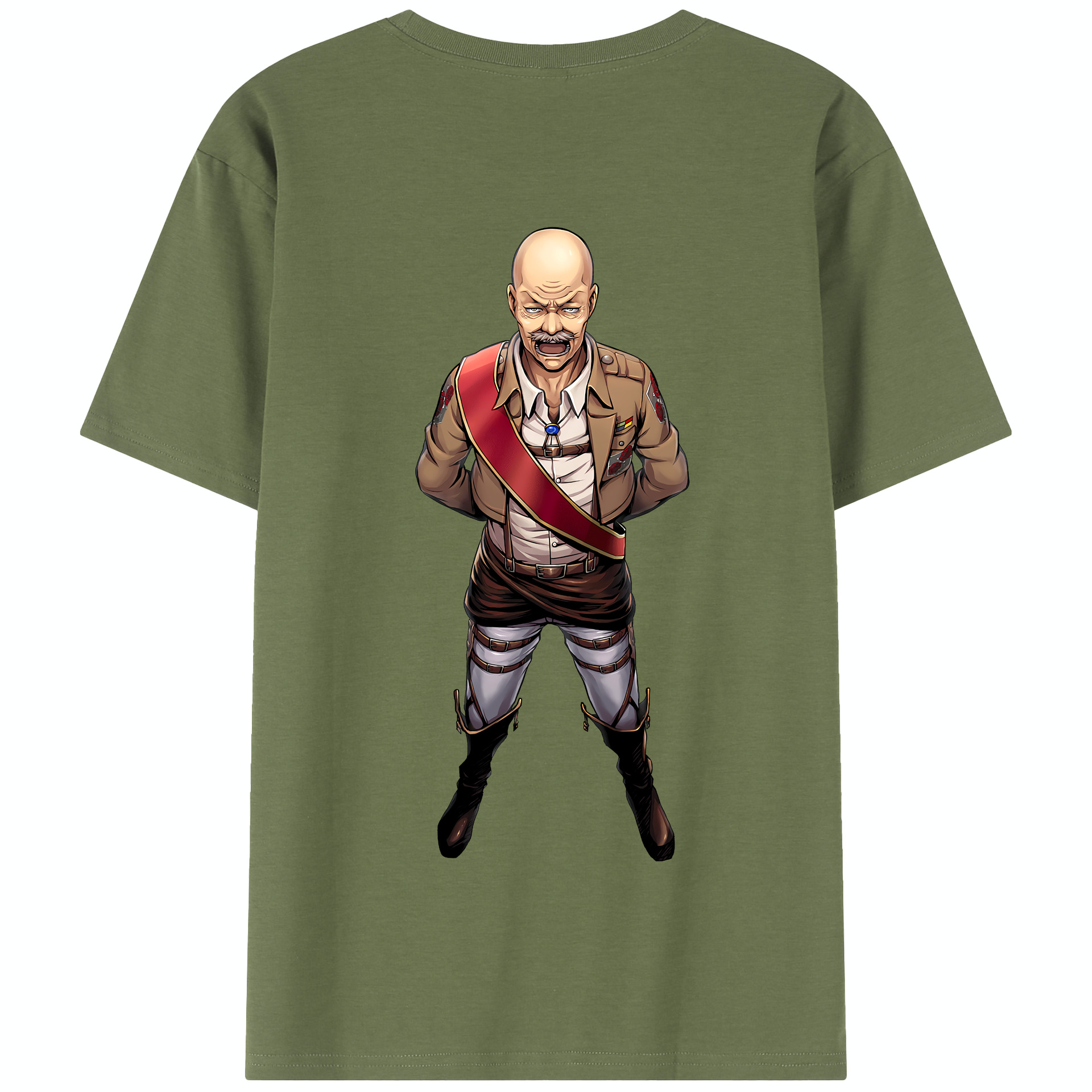 （画像用） 進撃の巨人 ドット·ピクシス Attack on Titan Dot Pixis 綿100％半袖Tシャツ（背面プリント）